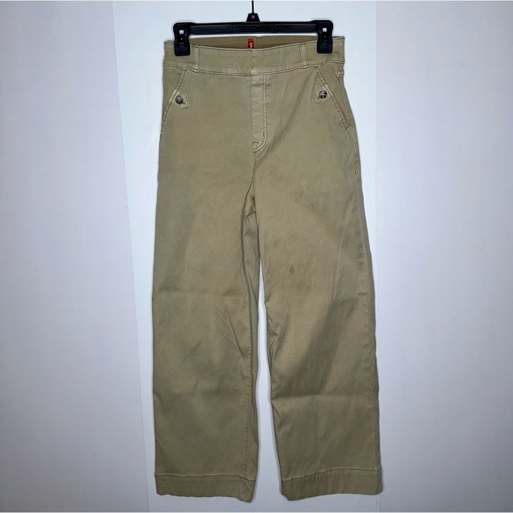 Spanx Womens tan wide leg cropped high waisted pants size medium